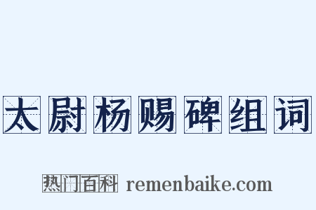 太尉杨赐碑组词是什么意思的图片
